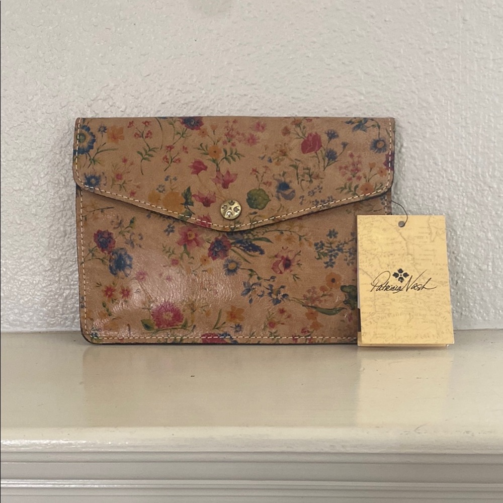 Patricia Nash Tan Floral Leather Wallet